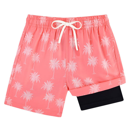 Cozople Swim Trunks for Boys Coconut Trees Print Swim Shorts Compression Swimwear Anti Chafe Swimming Trunks Boxer Brief Boardshorts Bathing Suits Hawaiian Summer Swimsuits Size 10-12