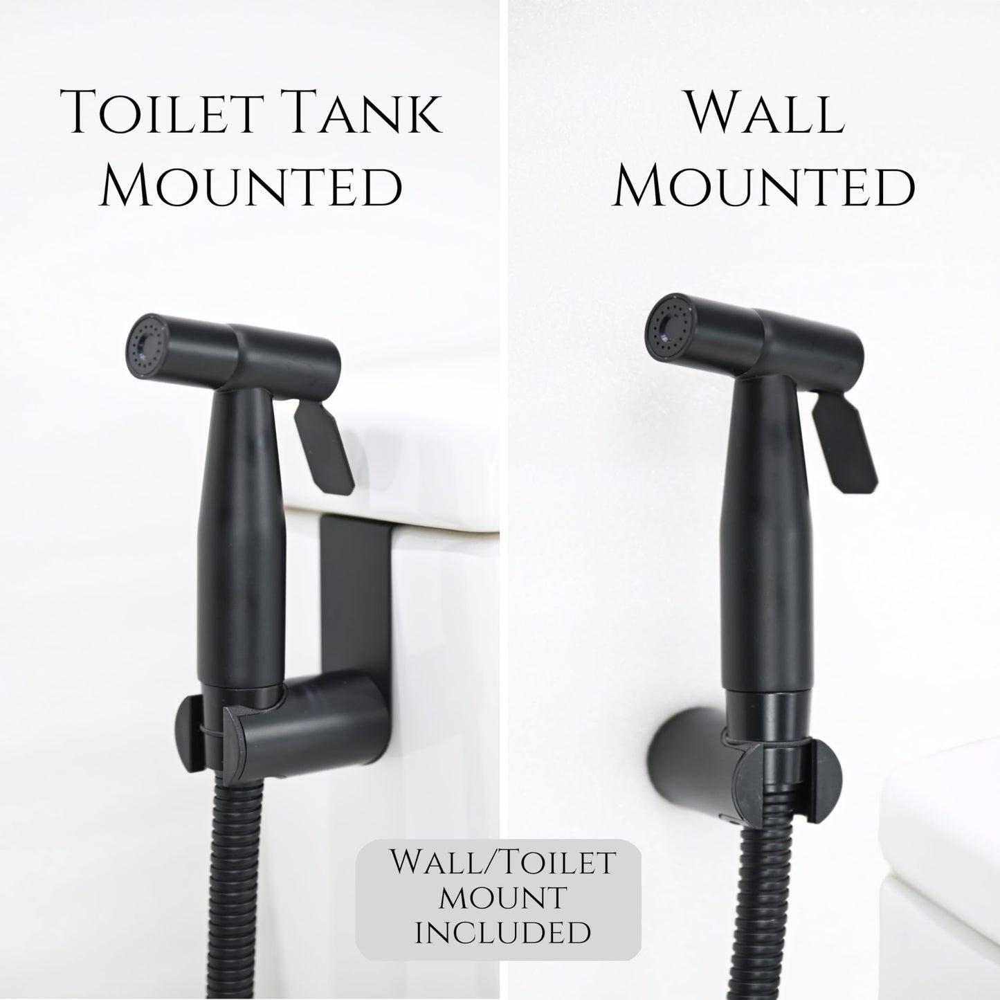 SassyAstra Handheld Bidet Sprayer for Toilet, Adjustable Water Pressure, 47 inch Hose Length (Black, 1 Pack)