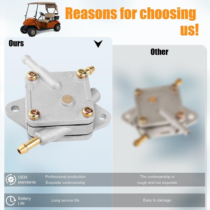 QAZAKY Fuel Pump Compatible with EZGO Golf Cart Club Car 295cc 350cc TXT Medalist Marathon Freedom Workhorse MPT RXV Shuttle ST 72021-G01 25683-G1 S-5147 S-5148 Gas 4-Cycle Robin Engine