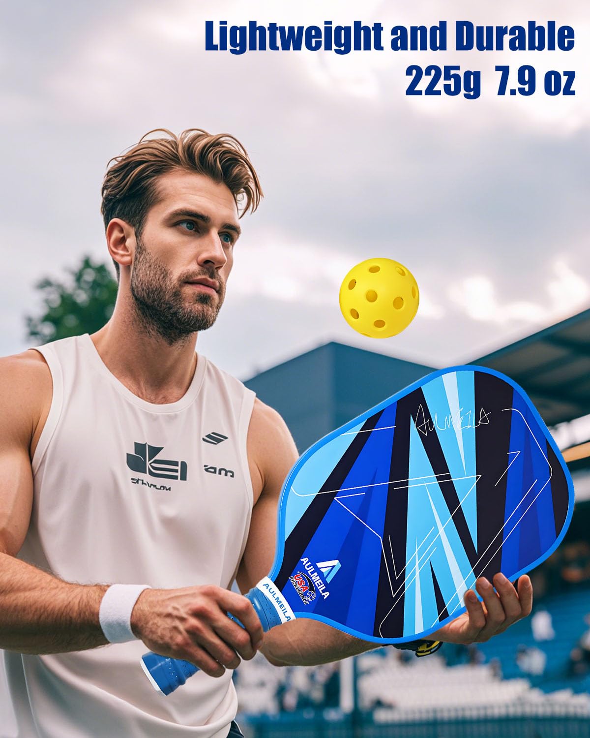 AULMEILA Pickleball Paddles Set of 2, 2025 USAPA Approved Pickleball Set, Fiberglass Pickle Ball Rackets 2 Pack, Lightweight & Durable, Includes 4 Balls & 1 Carry Bag for Men and Women