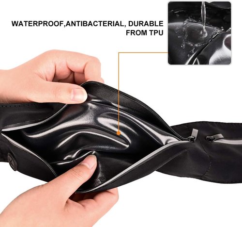 GUZACK Slim Running Belt - Ultra-Light Waterproof Waist Pack for Phones Up to 6.8'' | Reflective Design, 3 Pouches