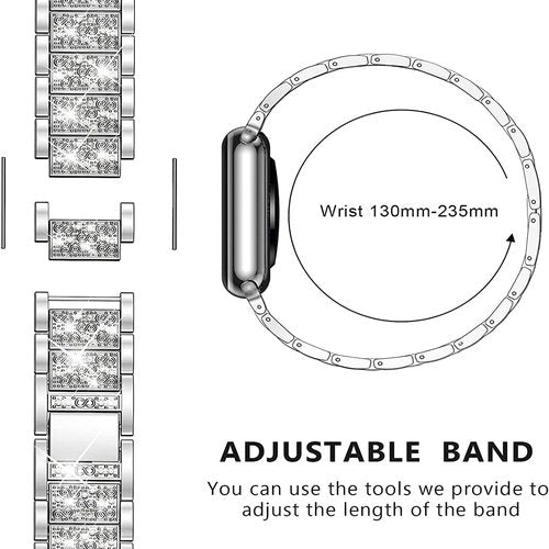 Compatible with Garmin Forerunner 570 bands, 20mm, 22mm Quick Release Women Jewelry Bling Diamond Metal Dressy Strap Adjustable Replacement Strap Accessories Sports Band Compatible with Garmin Forerunner 570 42mm, 47mm, Forerunner 55, 165, 245, 255, 265,