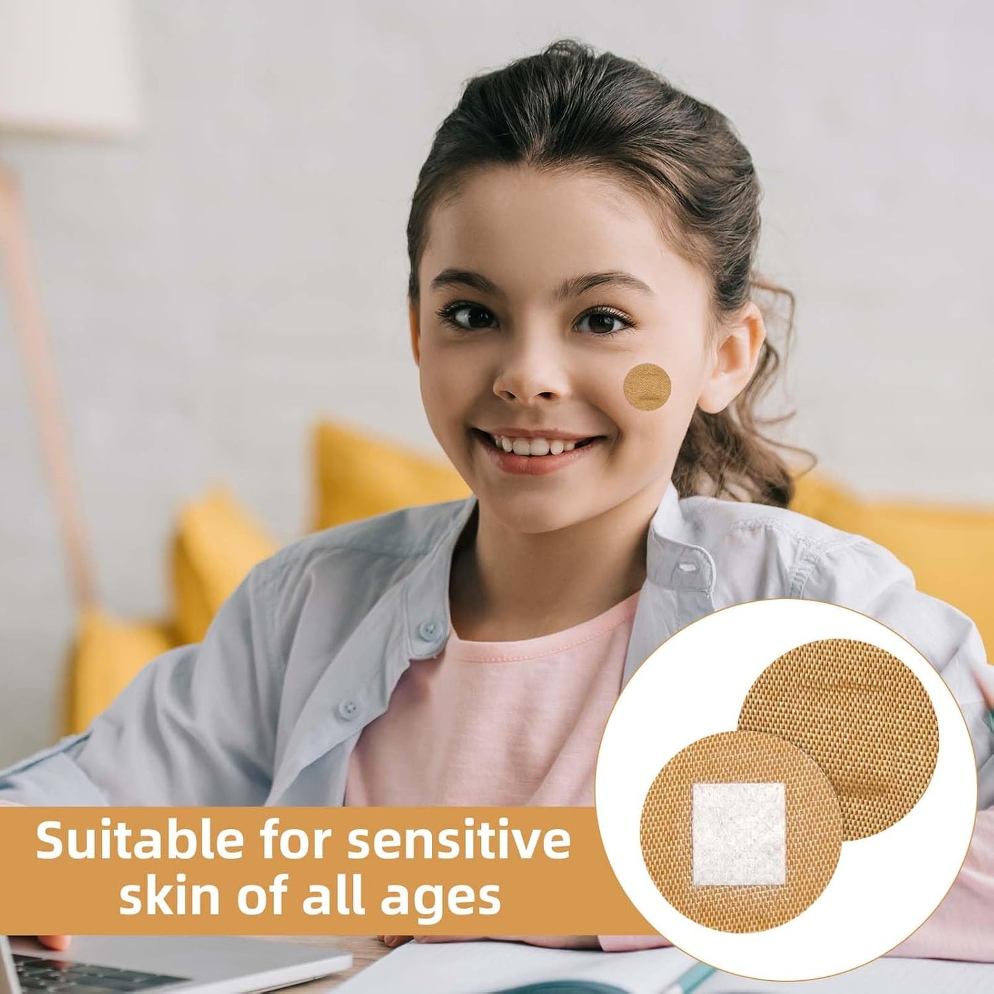 Regine Switzerland Round Spot Bandages - 300 Pcs Skin-Friendly Adhesive Dots for Sensitive Skin | 0.87in