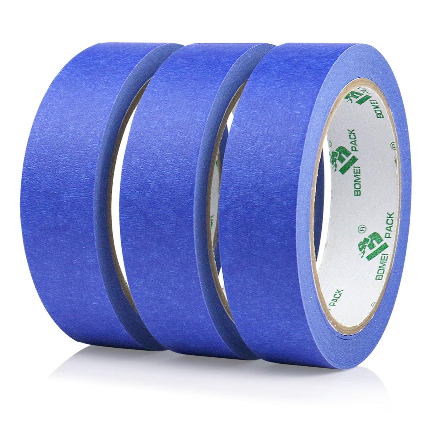 BOMEI PACK 3 Pack Painters Tape, 1 inch x 30yds, Premium Painting Masking Tape, Clean Release Paper Tape for Home and Office (Blue)