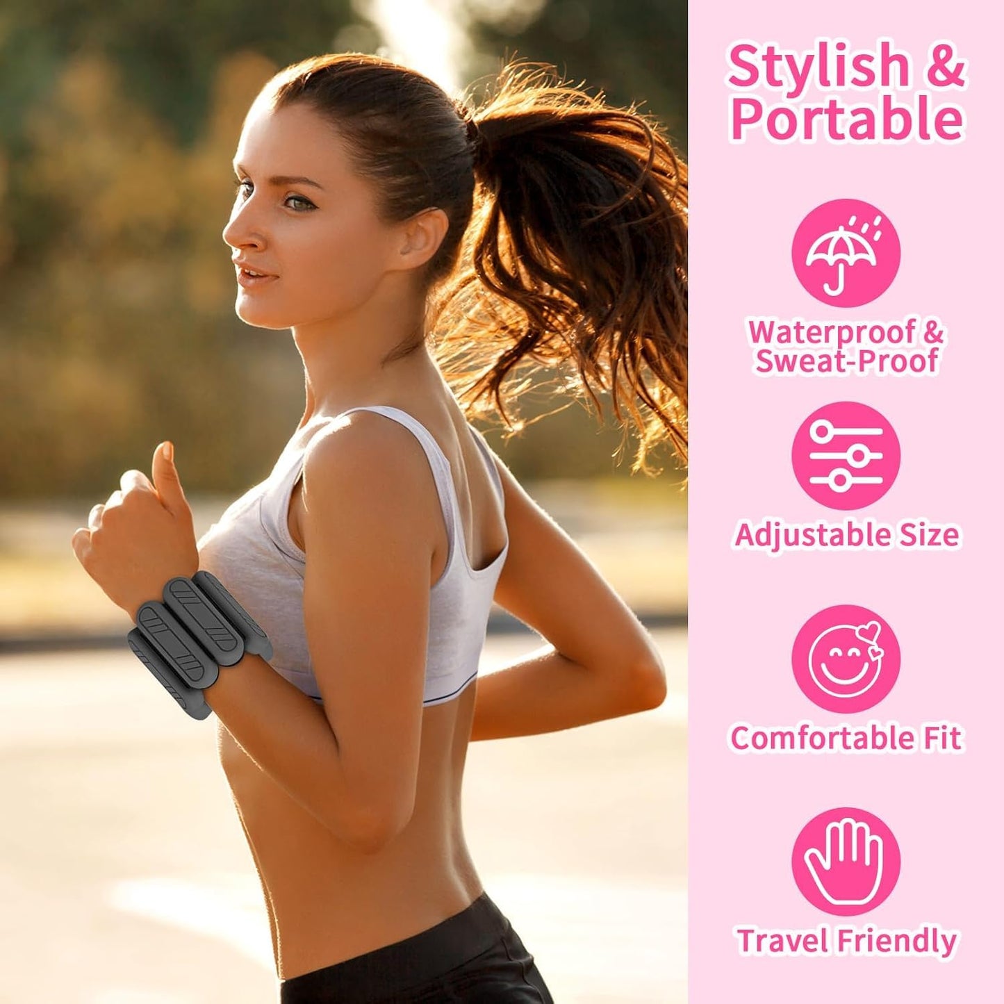 VROROPX Ankle Weights for Women, Wrist Weights with Breathable & Comfortable Silicone Rubber Design, Adjustable Ankle Weights for Strength Training