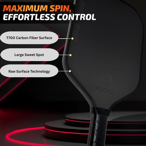 Roore Gen 4 4.5 100% Foam Core Pickleball Paddles T700 Carbon Fiber Pickleball Paddle 16mm Thermoformed Pickleball Racket and Edge Foam Injected Pickleball Rackets Pickle Ball Paddle Elongated