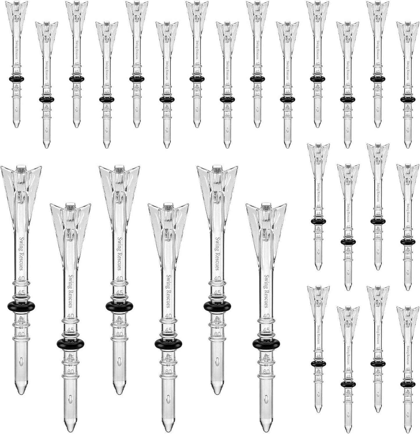 Skiennix 100 Pcs 4-Prong Anti-Slip Golf Tees - 3.25" Adjustable Plastic for Enhanced Stability