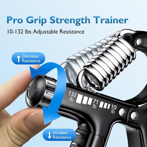 FitBeast Grip Strengthener - Adjustable Forearm Trainer for Strength & Rehabilitation | 10-132 lbs Resistance