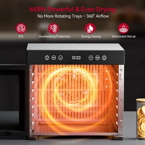 Excalibur Food Dehydrator - Powerful 8-Tray Dryer with Adjustable Temp & 48-Hour Timer for Jerky, Fruits, Herbs