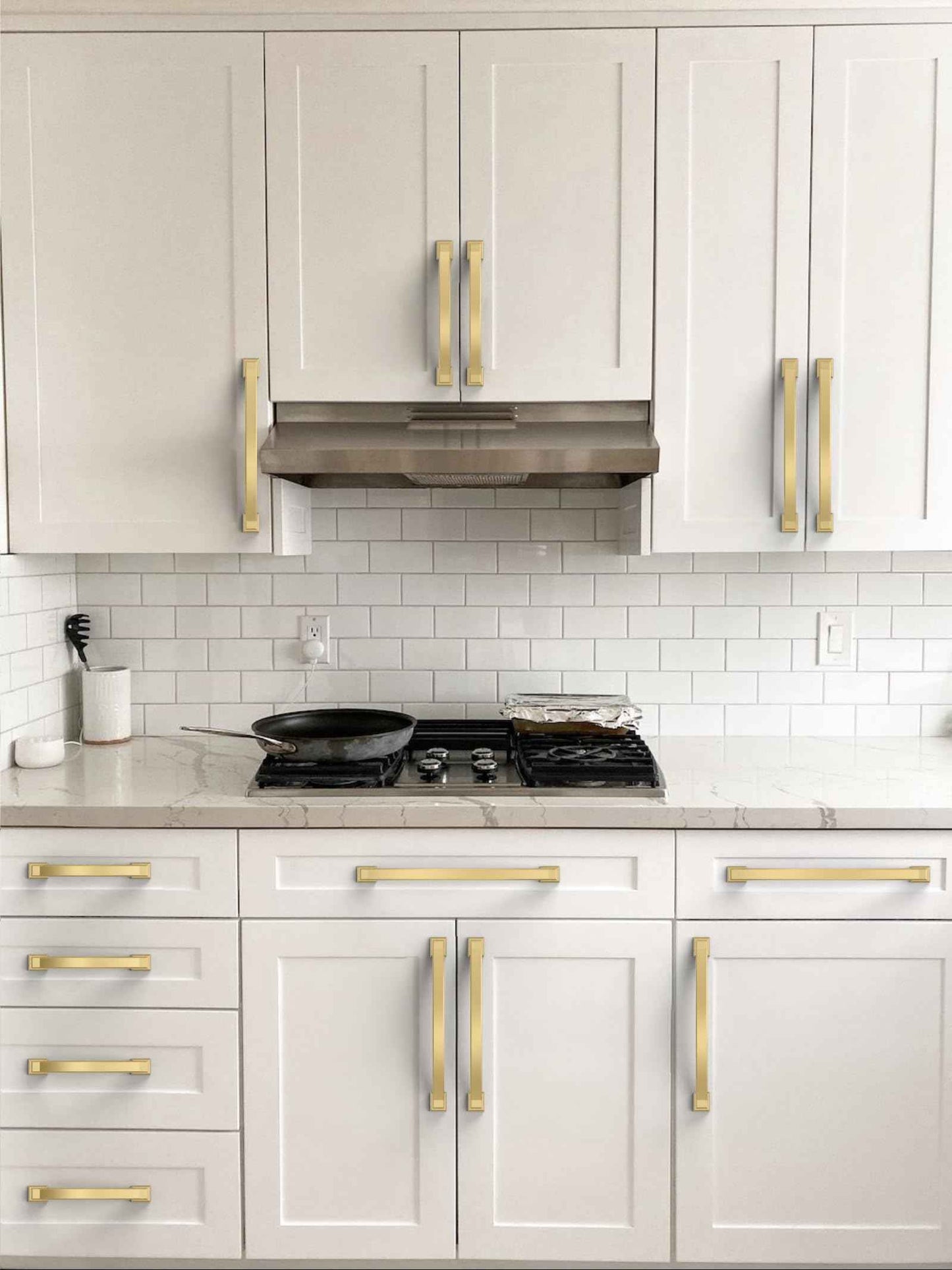 Asimerdeco 10 Pack Brushed Gold Cabinet Pulls 3 Inch(76mm) Kitchen Cabinet Handles Solid Zinc Alloy Cabinet Hardware Drawer Pulls