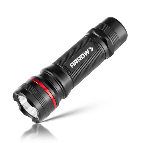 Arrow LED Flashlight 350 Lumens, Bright Flash Light with High/Low/Strobe Modes, Pocket-Sized Handheld Flashlights for Outdoor, Camping, Repair, or Emergency Use, 3 AAA Batteries Included