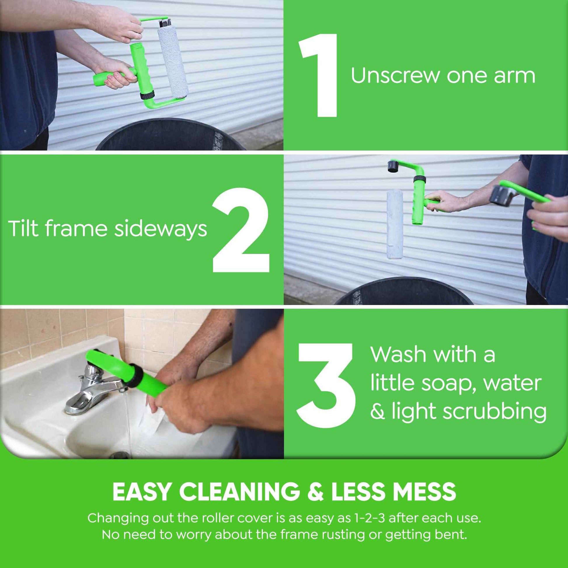 BetterGrip Ergonomic Paint Roller - 9 inch Paint Roller Frame Kit with Extension Handle - Comfortable Grip to Minimize Hand Stress & Fatigue, Finish Your Paint Projects Quicker