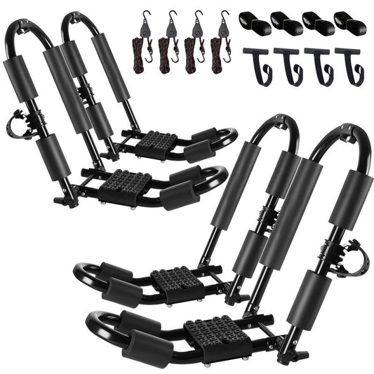 FORWODE Premium Kayak Roof Rack, 1 Pair J-Bar Roof Rack, Folding Adjustable Rack, Weight 80 LBS Heavy Duty Kayak Roof Carrier 1 Kayak, Canoe, SUV, Surfboard on SUV, Car and Truck Crossbar