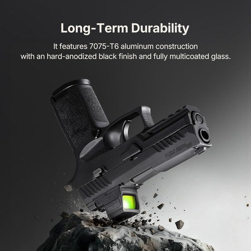 EM1 Enclosed Red & Green Dot Sight - 6/2 & 32 MOA Multi Reticle for Pistol | RMSc/K Footprint Compatible