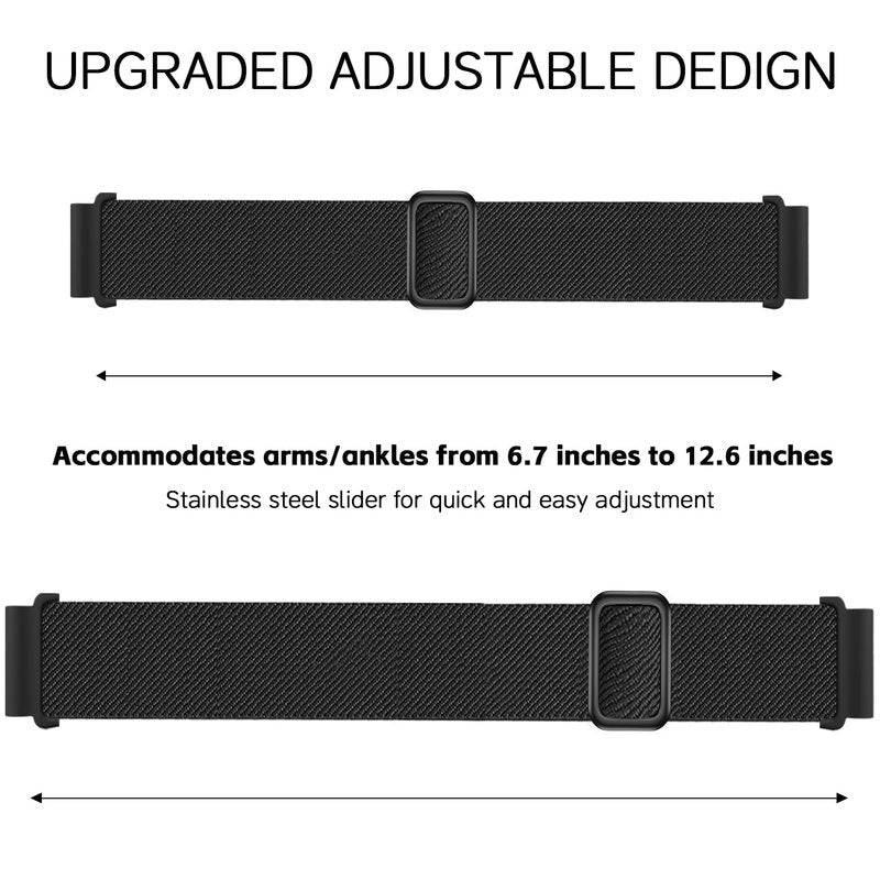 Oanux 22mm Sport Stretchy Ankle/Arm Band Compatible with Amazfit Helio, Quick Release Elastic Nylon Bicep Strap Replacement for Garmin Venu 3/Venu 4 45mm/Venu 2/Vivoactive 4/Forerunner 255 265