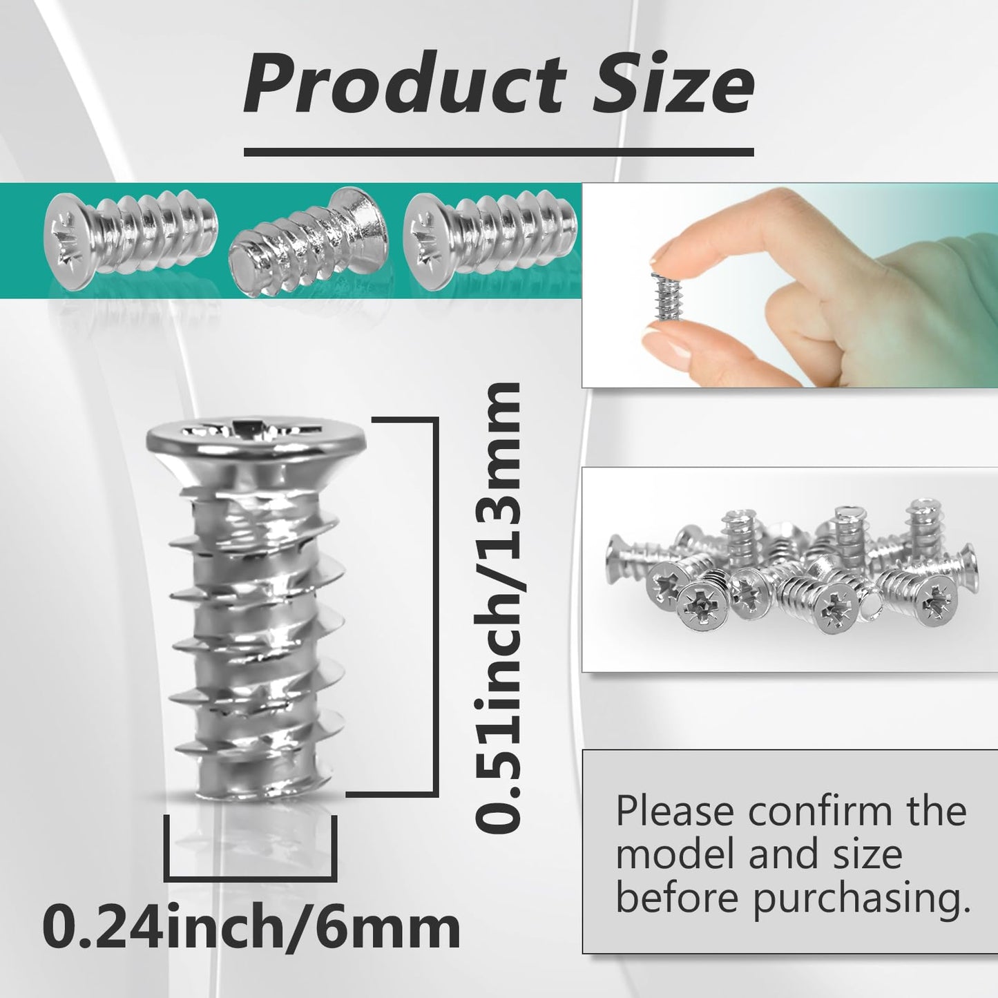 45 Pcs Drawer Rail Euro Screws are Compatible with IKEA 100349, Crosshead Self Tapping Screws