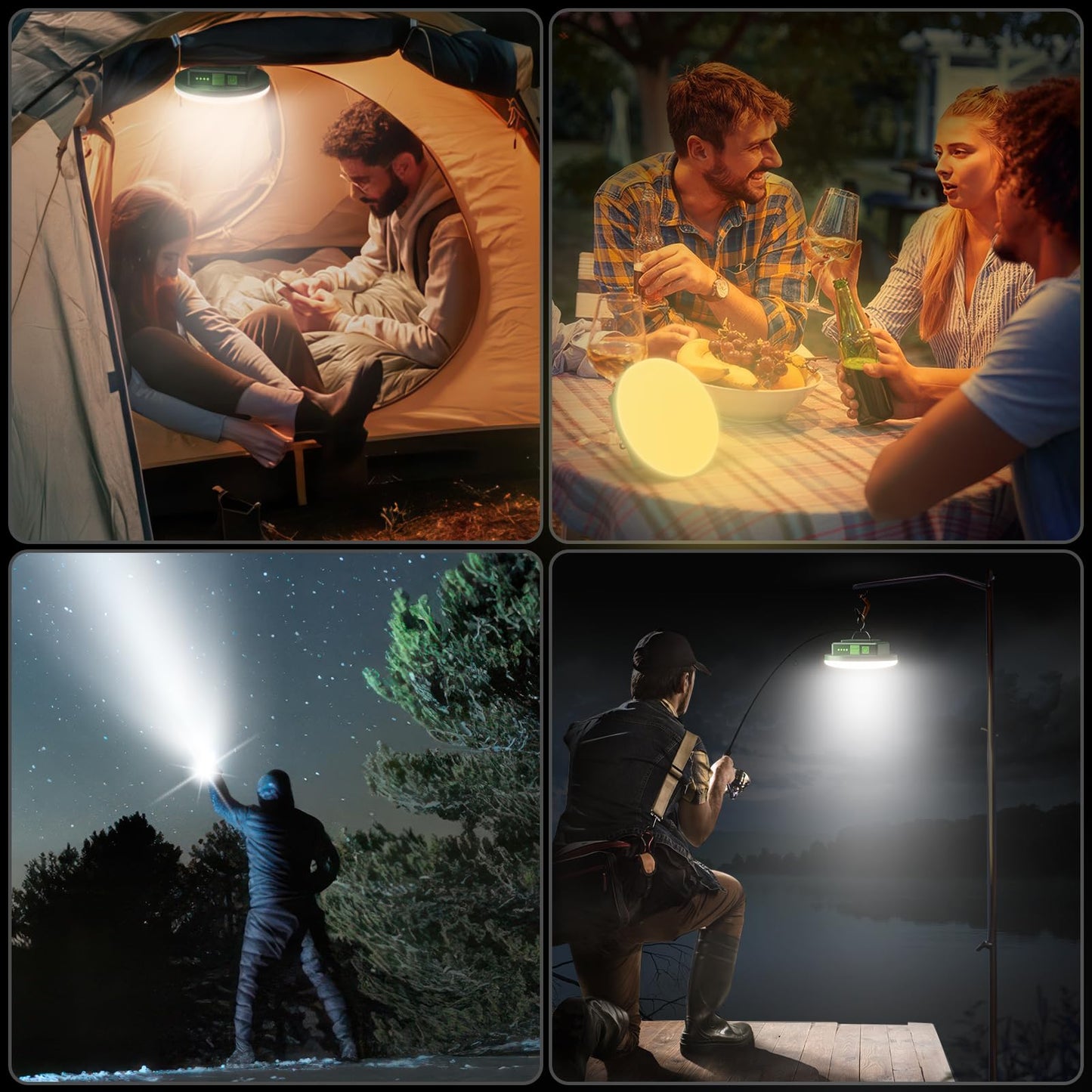 Eventek Camping Lantern 12000mAh, Ultra Bright LED Camping Lights with 4 Modes & Magnetic, IPX5 Waterproof Rechargeable Lantern for Power Outages, Tent, Hiking, Emergency