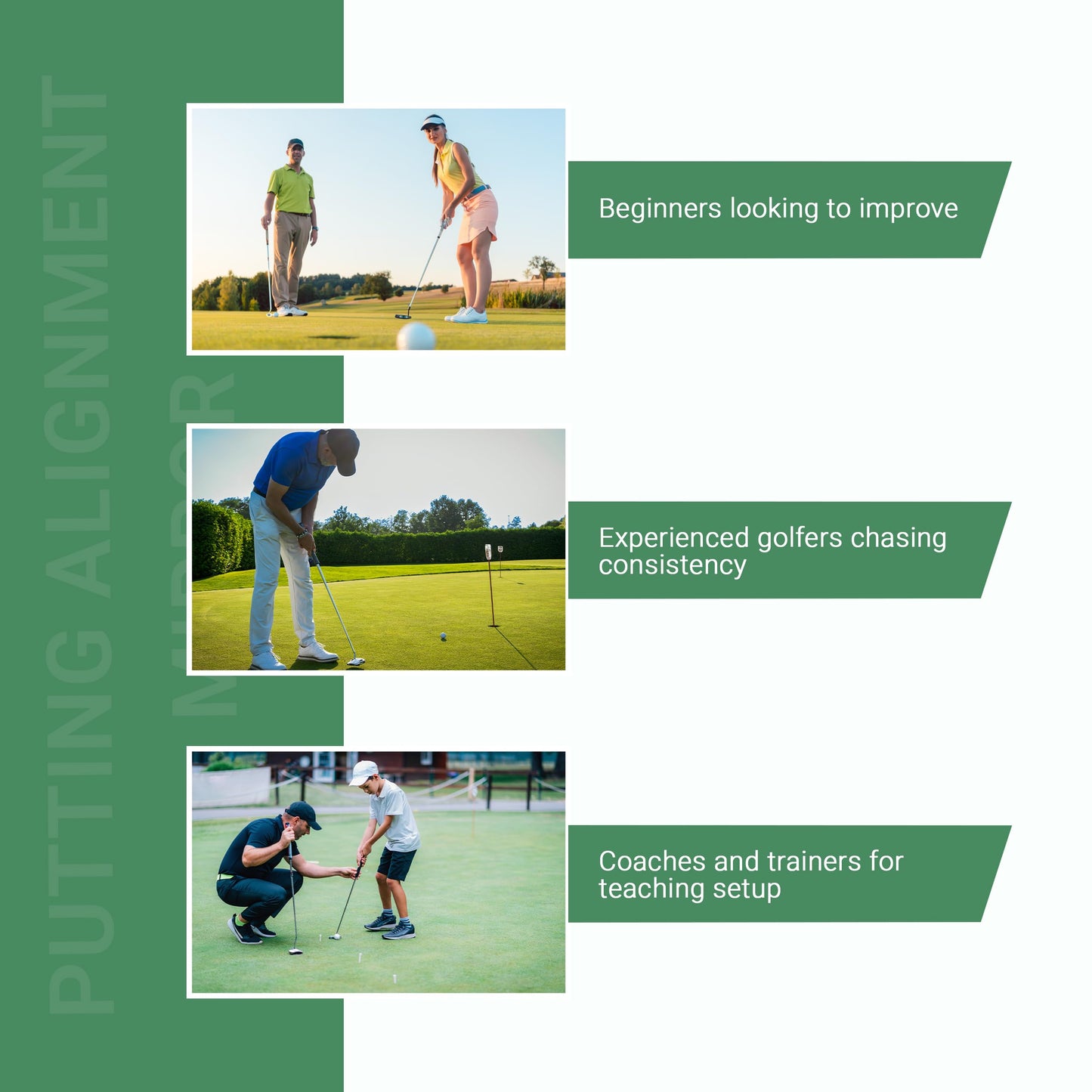 Golf Putting Mirror - Putting Mirror Training Aid - Putting Alignment Practice for Consistency & Accuracy - Alignment Training Aid for Indoor & Outdoor Practice