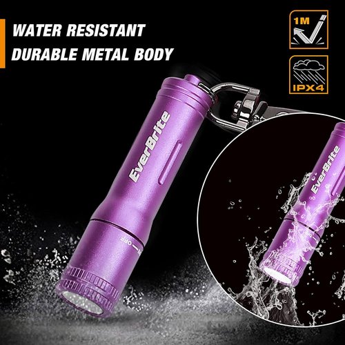 EverBrite Mini Keychain LED Flashlight - Bright Portable Pocket Torch for EDC & Emergencies | Purple