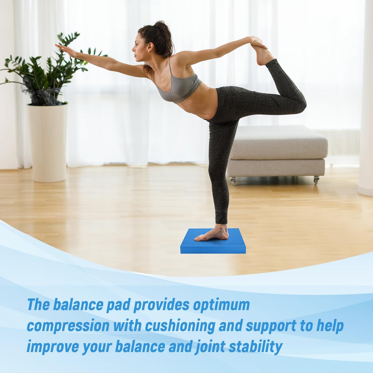 Balance Pad for Exercise16x13x2 Inch,Non-Slip Foam Mat for Fitness,Yoga, Foam Balance Board Physical Therapy, Knee Pad for floor (Blue)