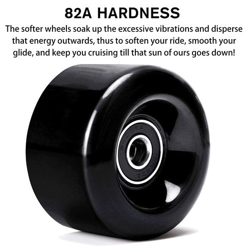 TOBWOLF 8 Pack 58mm x 32mm, 82A Outdoor Quad Roller Skating Wheels, PU Wear-Resistant Wheels Replacements Double-Row Roller Skates Accessories