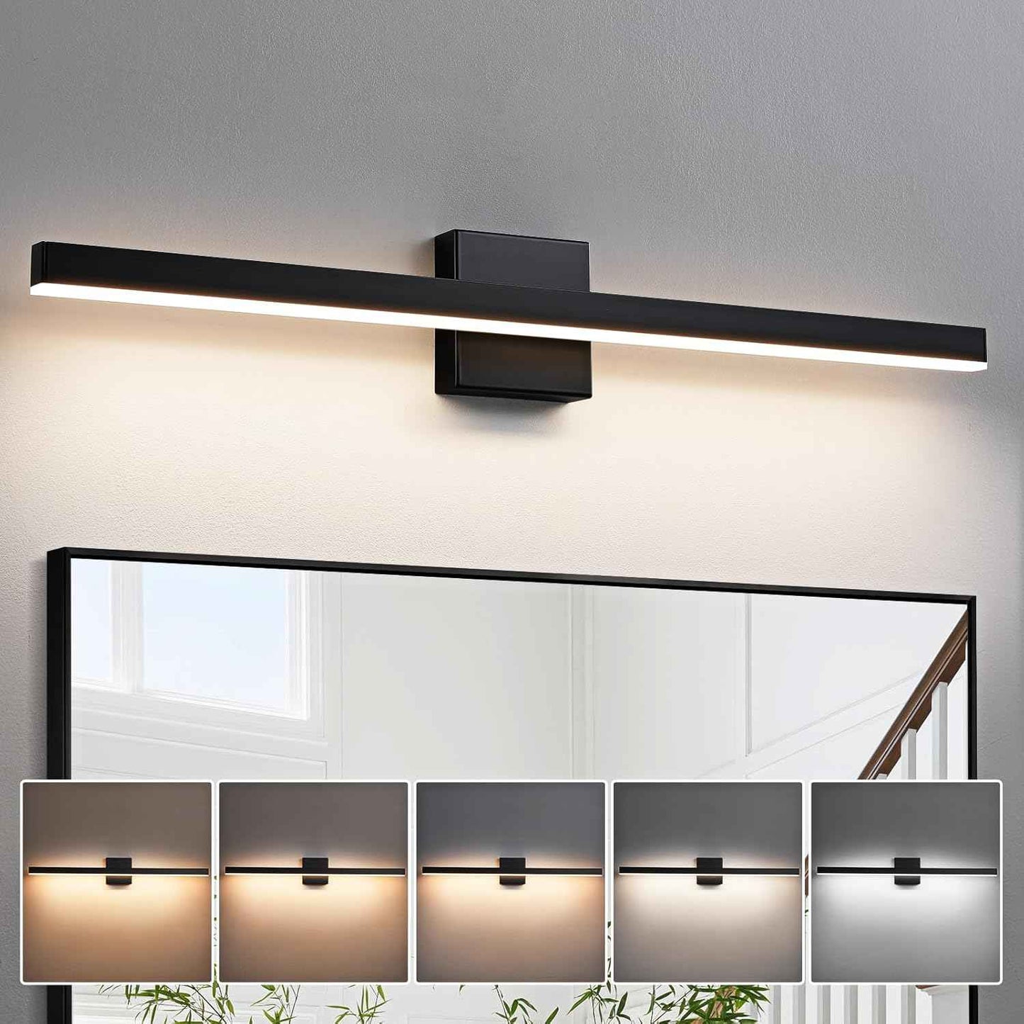 24-Inch Dimmable Gold Bathroom Vanity Light - Modern LED Bar Fixture for Over Mirror