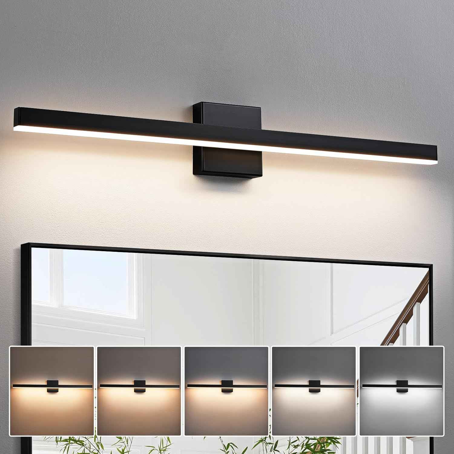 24-Inch Dimmable Gold Bathroom Vanity Light - Modern LED Bar Fixture for Over Mirror