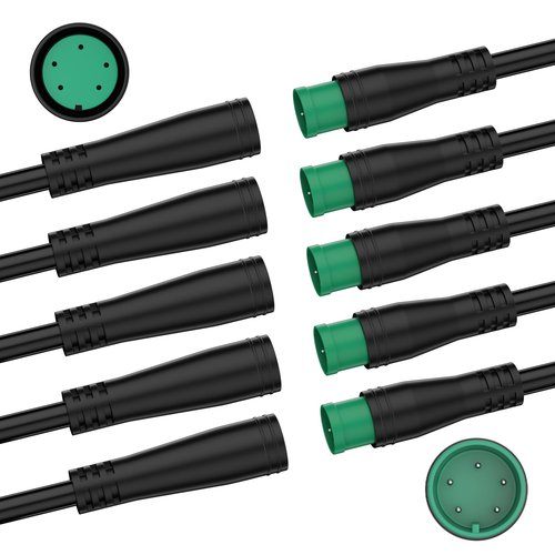 baluoqi Electric Scooter Waterproof- Waterproof Connector for Ebike Light + 5Pin Ebike Extension Cable