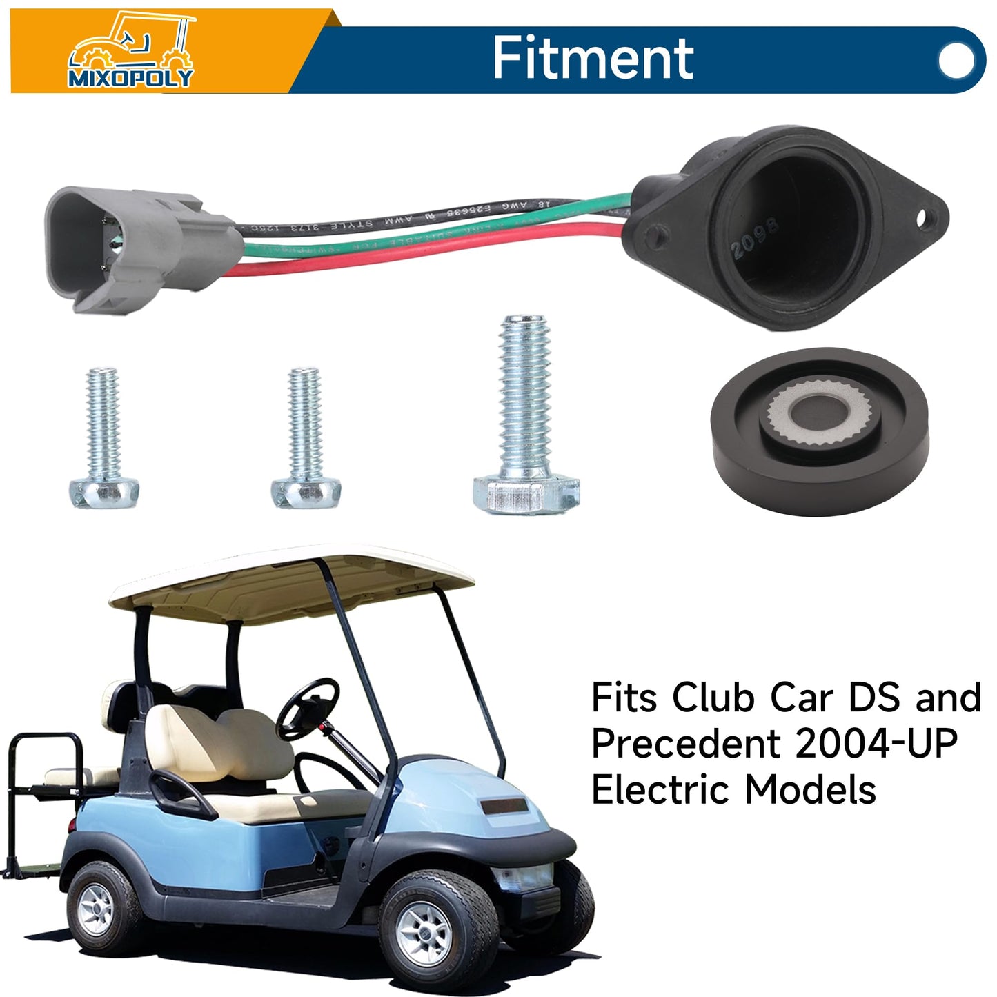 Mixopoly Golf Cart IQ Speed Sensor for Club Car DS/Precedent 2004-Up Electric Golf Cart, 48-Volt Motor High Speed Sensor, OEM# 102704901 102265601