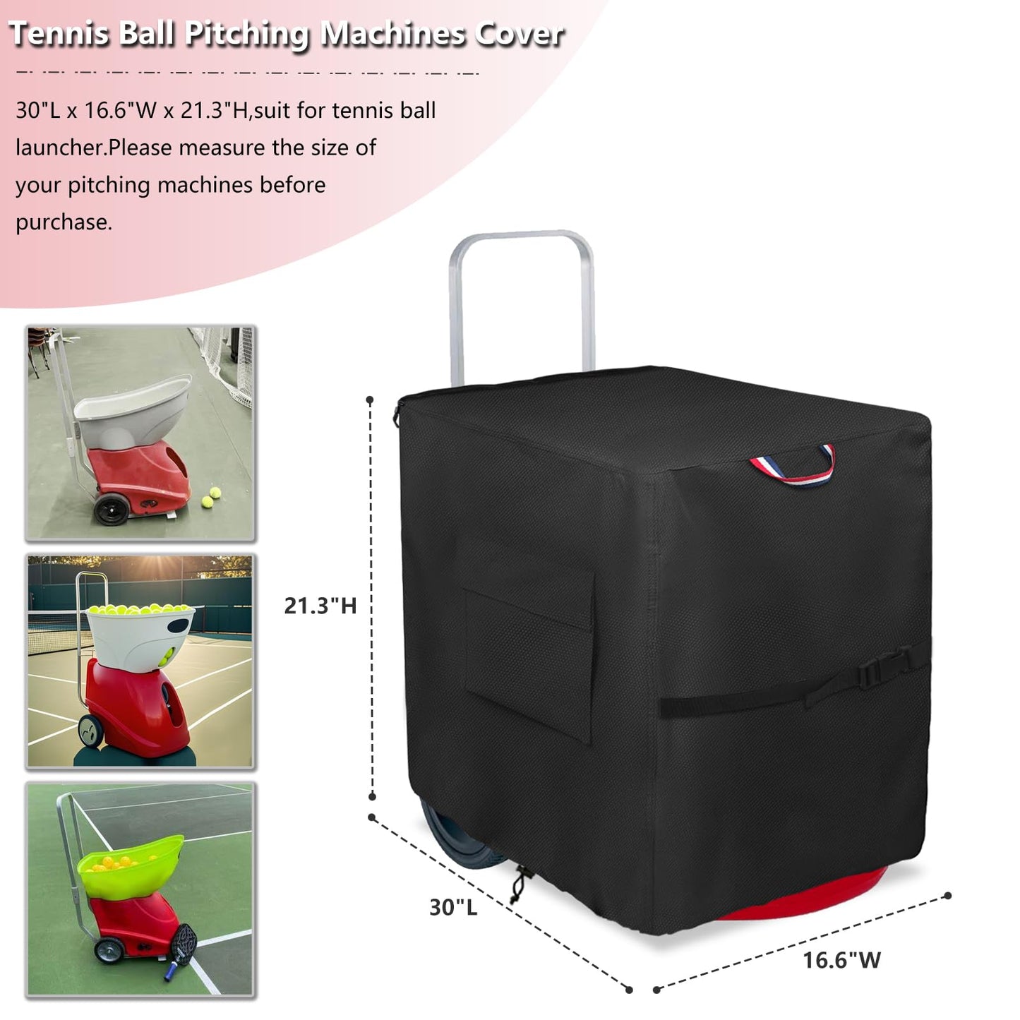 Youkaver Tennis Ball Machines Cover with Plush Linner & Tennis Ball Launcher Cover - Fits Most Tennis Tutor Machines,All-Weather Durable Protection
