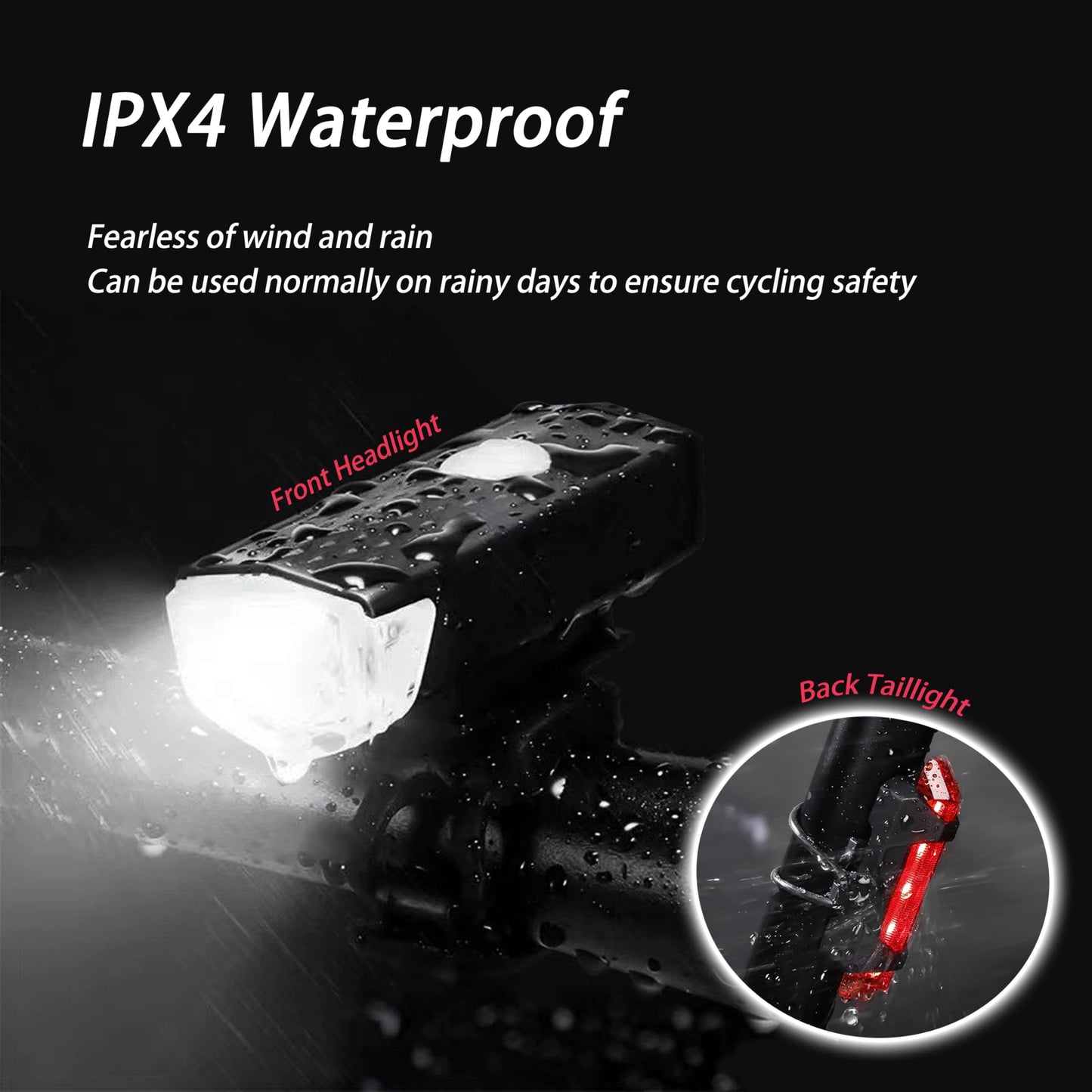 USB Rechargeable Bike Lights Set Bike Lights For Night Riding, 3 Light Modes, Ideal for City Commuting, Mountain Biking, and Outdoor Adventures with Front Headlight and Rear Taillight Bike Accessories