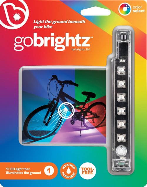 Brightz GoBrightz LED Bike Frame Light, Color Changing - Cool Underglow Bike Lights for Riding at Night Bicycle Scooter Stroller Stocking Stuffers for Boys Girls Teens Ages 6 7 8 9 10
