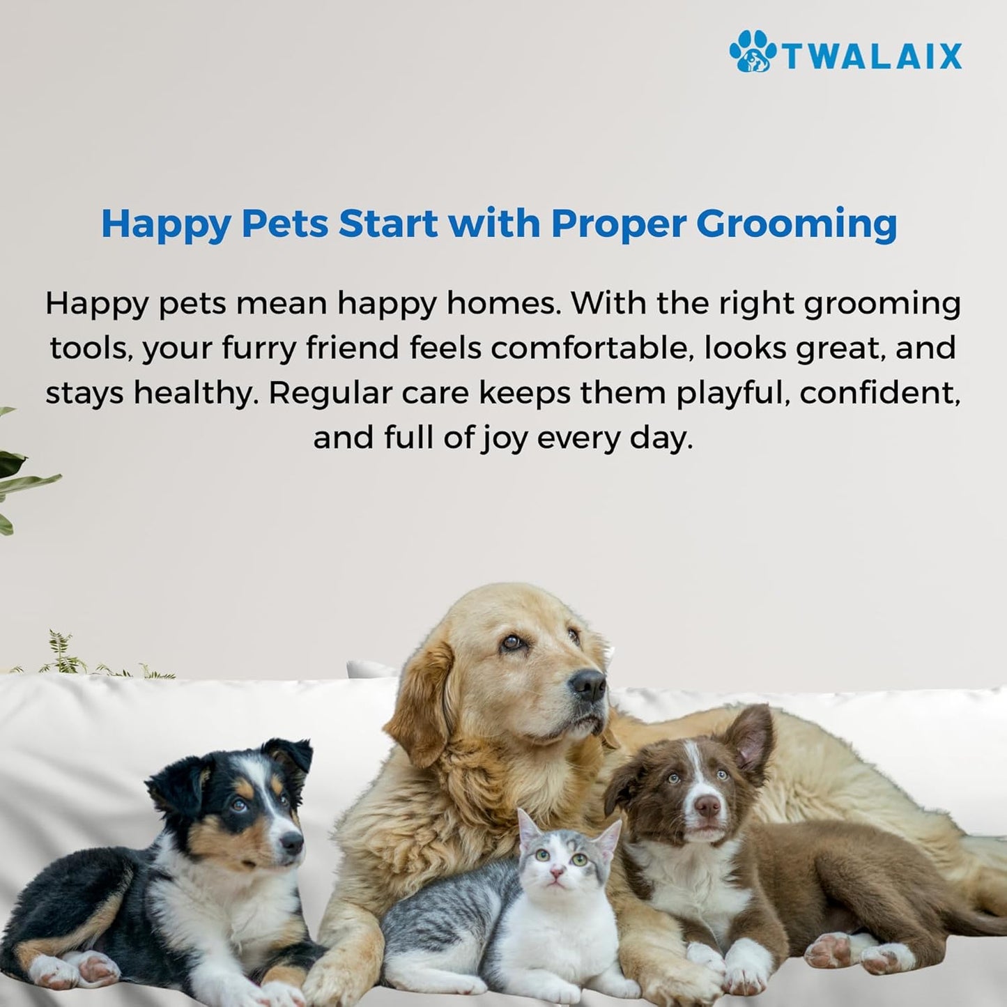Skiennix 6-In-1 Pet Grooming Kit - Deshedding Brush, Nail Clipper & More for All Coat Types