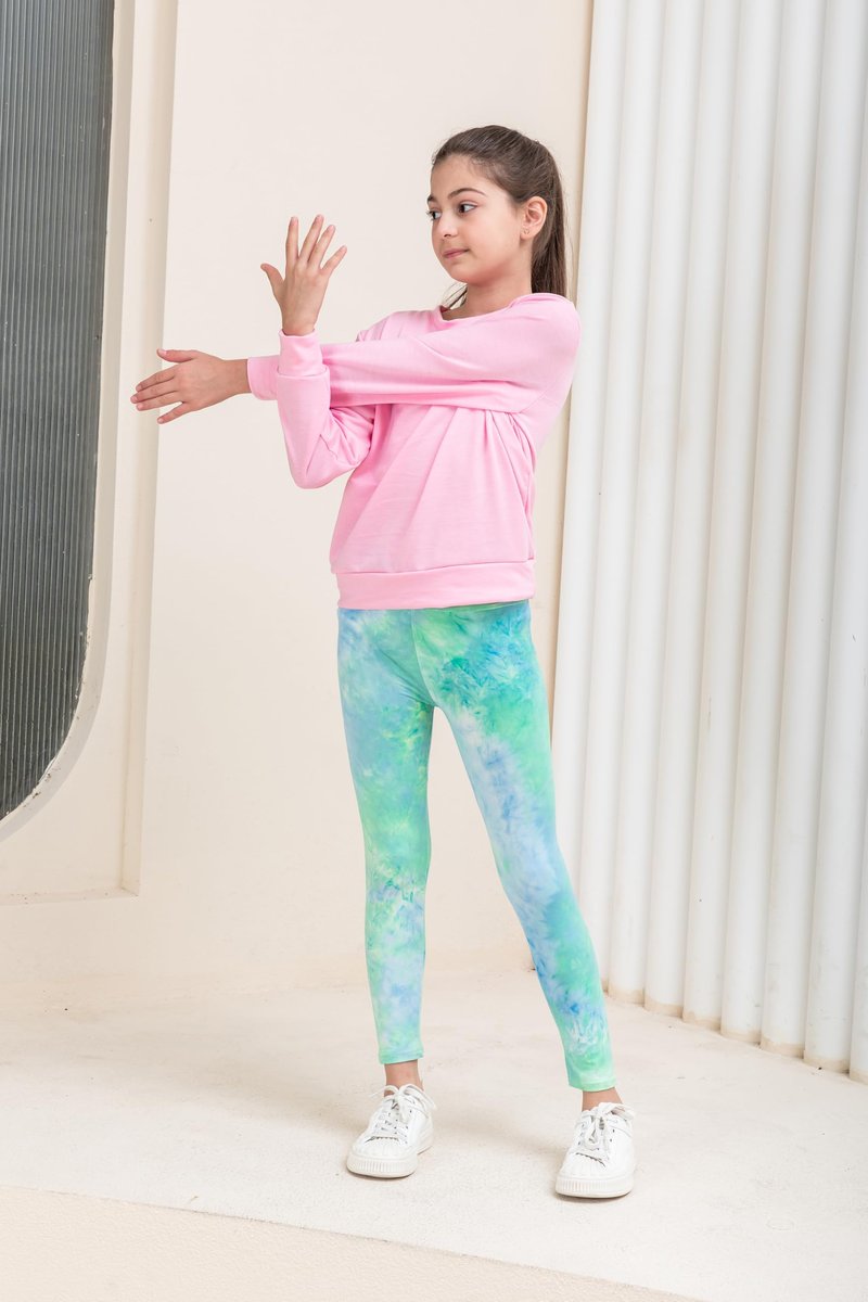 SOFTMILK Girls Prints Leggings High Waist Tie Dye Toddlers' Fashion Leggings Size 4-11Y,Stretchy Tight Pants, Multipacks (US, Age, 7 Years, 8 Years, Random Print 5-Pack)