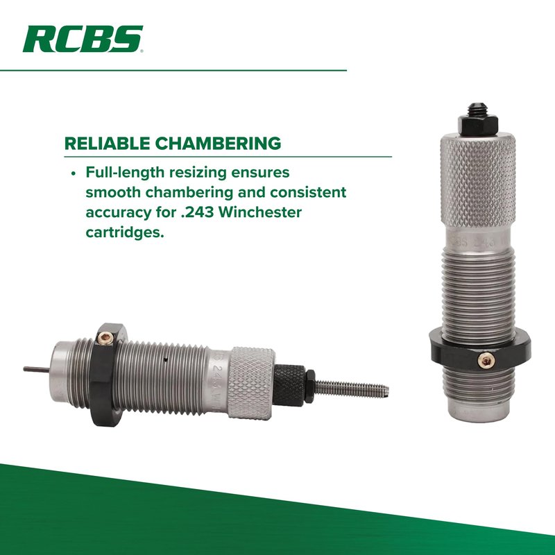 RCBS Full-Length Die Set .243 Win, Reloading Die Set for .243 Winchester Rifle Cartridges