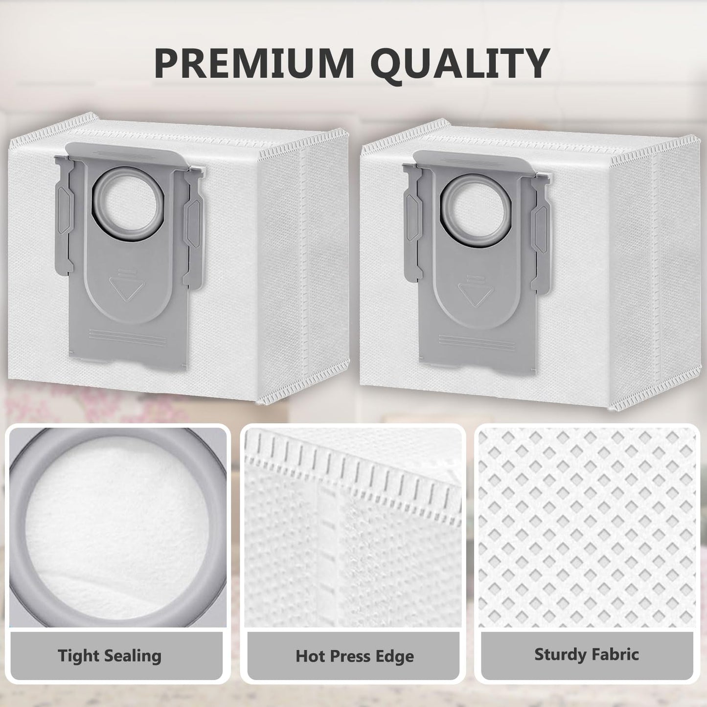 18 Pack Dust Bags Compatible with Roborock Q5 Q5+ Q5 Pro+, Q7 Q7+ Q7 Max+, Q8 Max+, Q10 S5+ X5+, S7 Pro Ultra, S7 MaxV Ultra, S8+ S8 Pro Ultra, 3L Replacement Vacuum Cleaner Bags