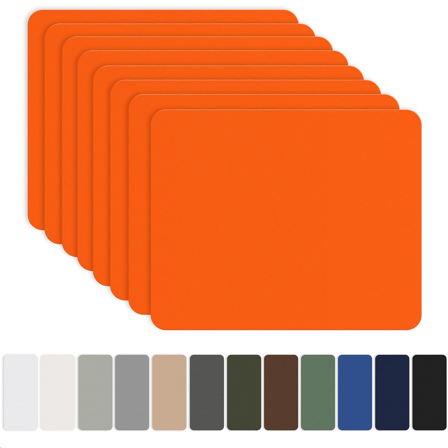 OAZ 8 Pieces 7.87 x 5.9 inch Nylon Repair Patches Nylon Fabric Patch Self-Adhesive Fabric Repair Tape Waterproof Lightweight Outdoor Gear Patch Kit for Down Jacket Clothing Tent Bag (Orange)