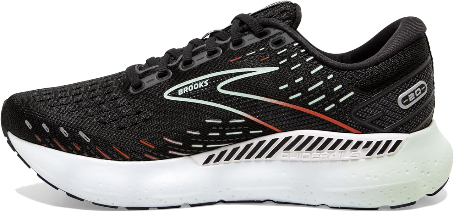 Brooks Women's Glycerin GTS 20 Supportive Running Shoe - Black/Red/Opal - Size 5 Medium