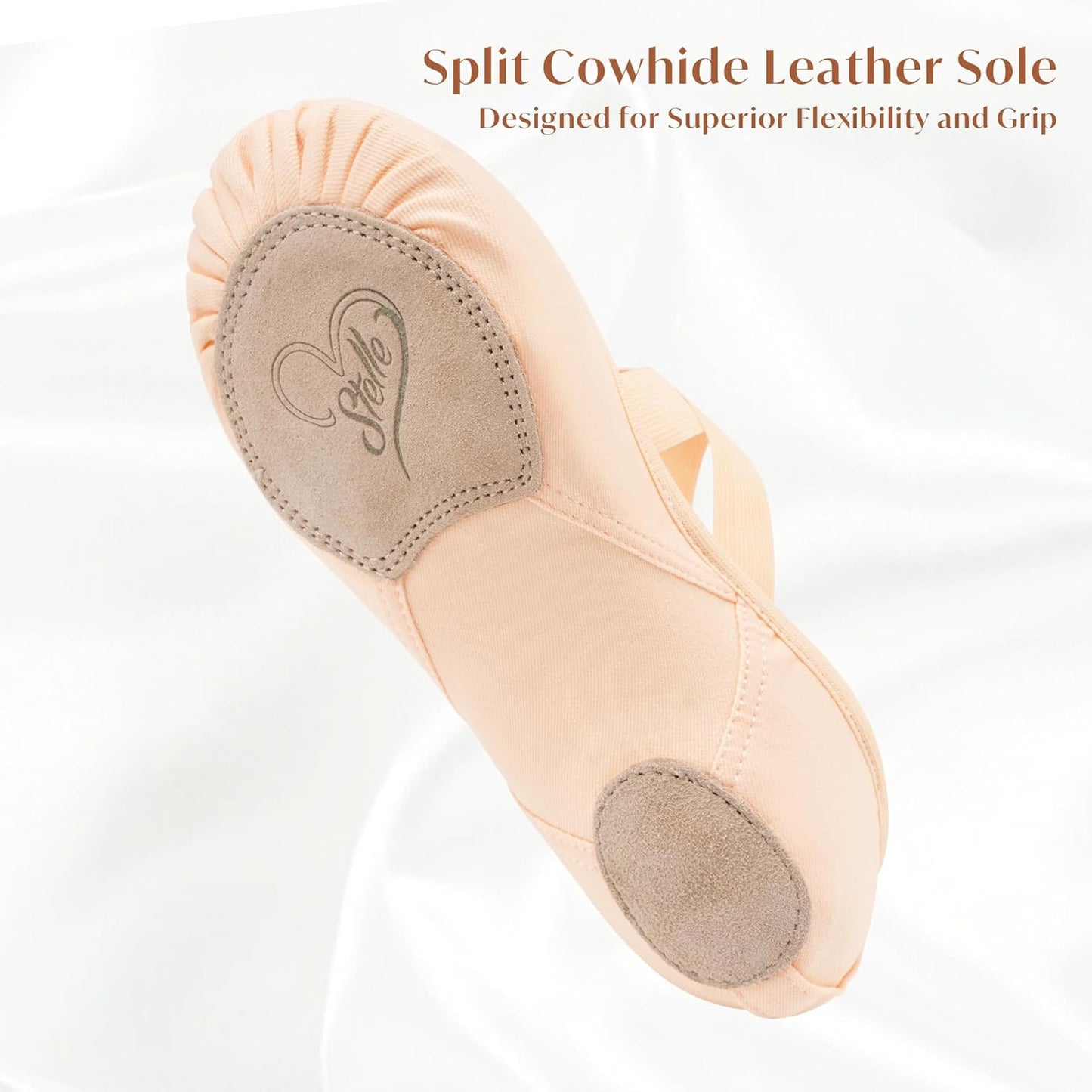 Stelle Ballet Shoes - Highly Stretch Canvas Dance Slippers for Women | Non-Slip Yoga Flats