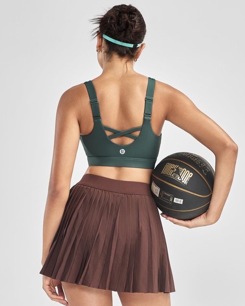 RUNNING GIRL Sports Bras for Women High Support, Adjustable Straps High Impact Sports Bras with Sewn in Pads Workout Bra(3167 Sage Green L)