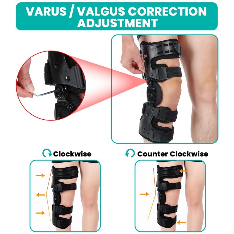 Pryqutia OA Knee Brace for Arthritis Pain Relief, Unloader Knee Brace for Medial & Lateral Compartment Osteoarthritis, Bone on Bone Knee Joint Pain, Degeneration Knees Support (Right)