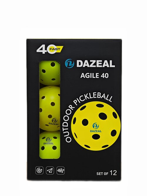 DAZEAL 40-Hole USAPA Pickleballs – Durable Outdoor Balls for Clubs & Beginners, Precision Drilled Holes & Seamless Design for Consistent Performance 12-Pack Value Set