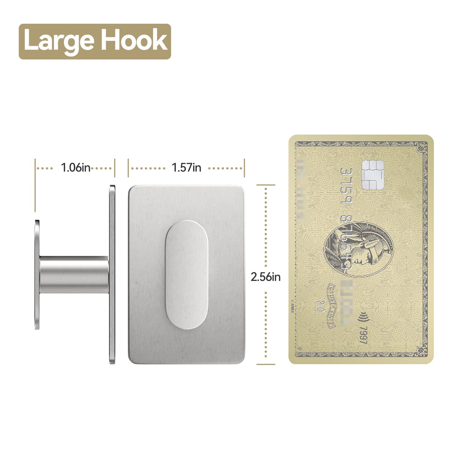 Adhesive Towel Hooks for Bathroom: 20LB Extra Strong Wall Hanger for Shower Kitchen RV Dorm Apartment, Silver 4 Pack