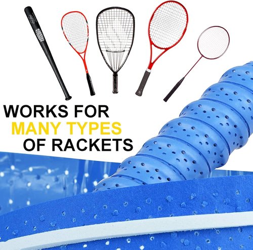 Buluzine Racket Grip Tacky Tennis Grip Absorbent Anti-Slip Badminton Overgrip Pickleball Overgrip with Damping Ridges Overgrips 3pcs Chartreuse