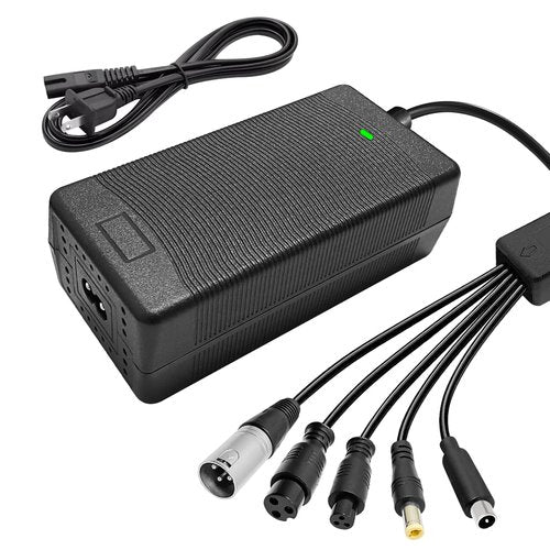 54.6V 2A Fast Charger with 5-in-1 Plugs Universal for 48V 13S Lithium Batteries | Replacement for Jetson, Razor, Voyage, Ninebot, Gotrax, Segway, Hiboy & More