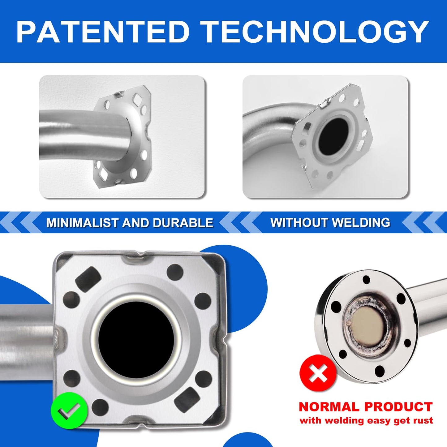 Bathroom Grab Bars Stainless Steel Handrail ADA Compliant 500lbs bathtubs and Showers Toilet Handle Safety for Handicap, Elderly, Disabled, Injury (18inches 2 Pack)