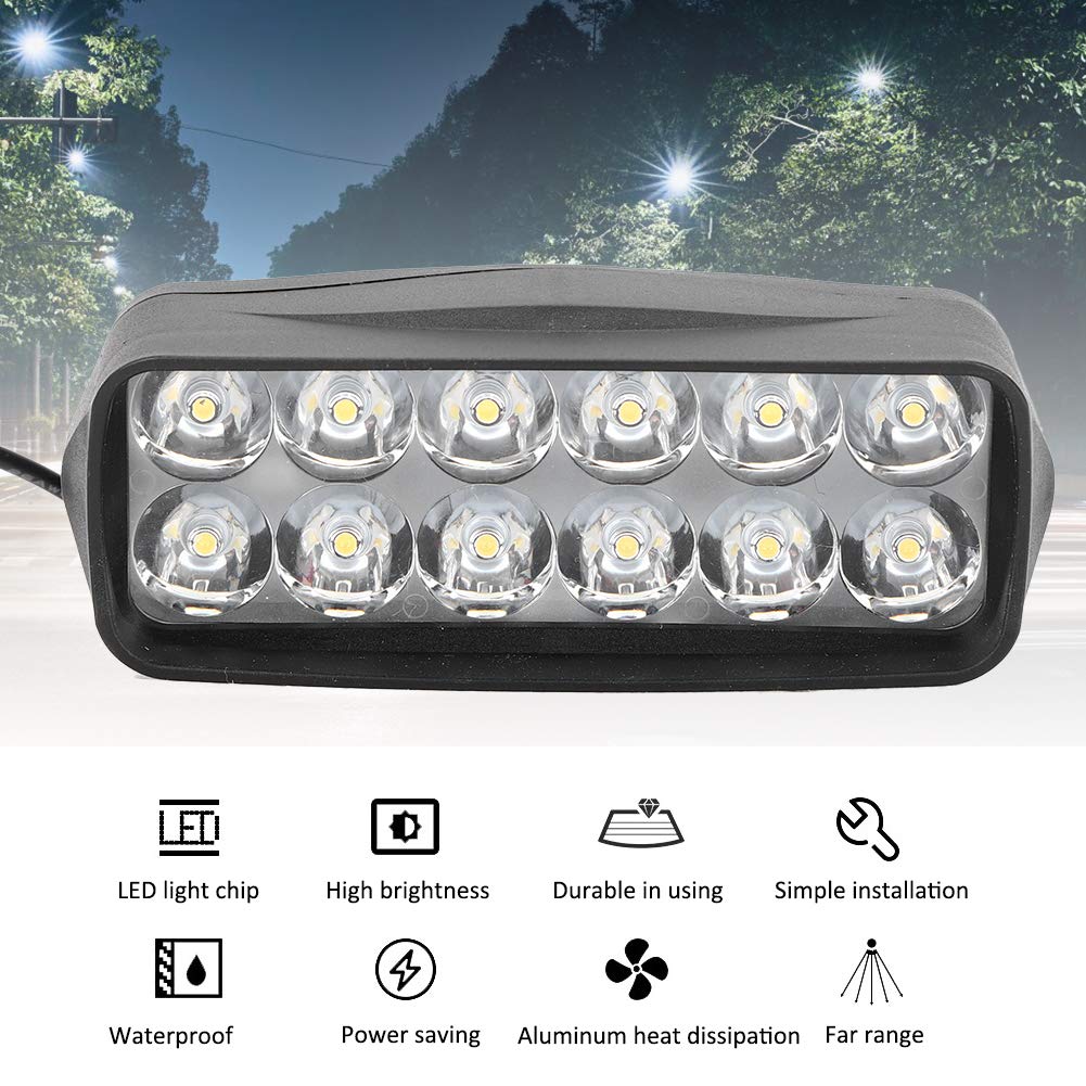 Keenso Motorcycle LED Light, Universal High Brightness 12V-80V Electric LED Lights Tricycle Conversion Light for Motorcycle, Electric Bike, Tricycle