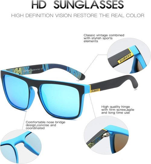 DUBERY Polarized Sunglasses - Retro Style with 100% UV Protection for Men & Women | Model D731