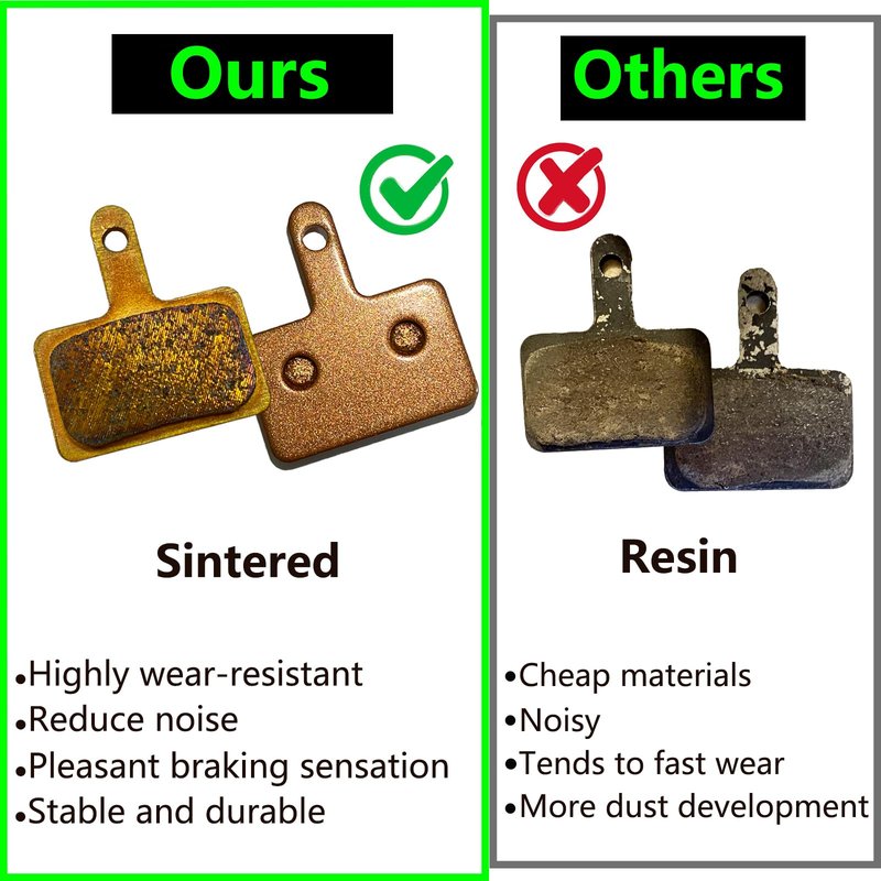 4X Sintered Brass Bike Brake Pads High Performance Bicycle Brake Pads for Shimano MT200, Mountain Bike Disc Brake Pad, Bike Brake Pads Fit for TRP Tektro Shimano Deore B01S M525 M515...