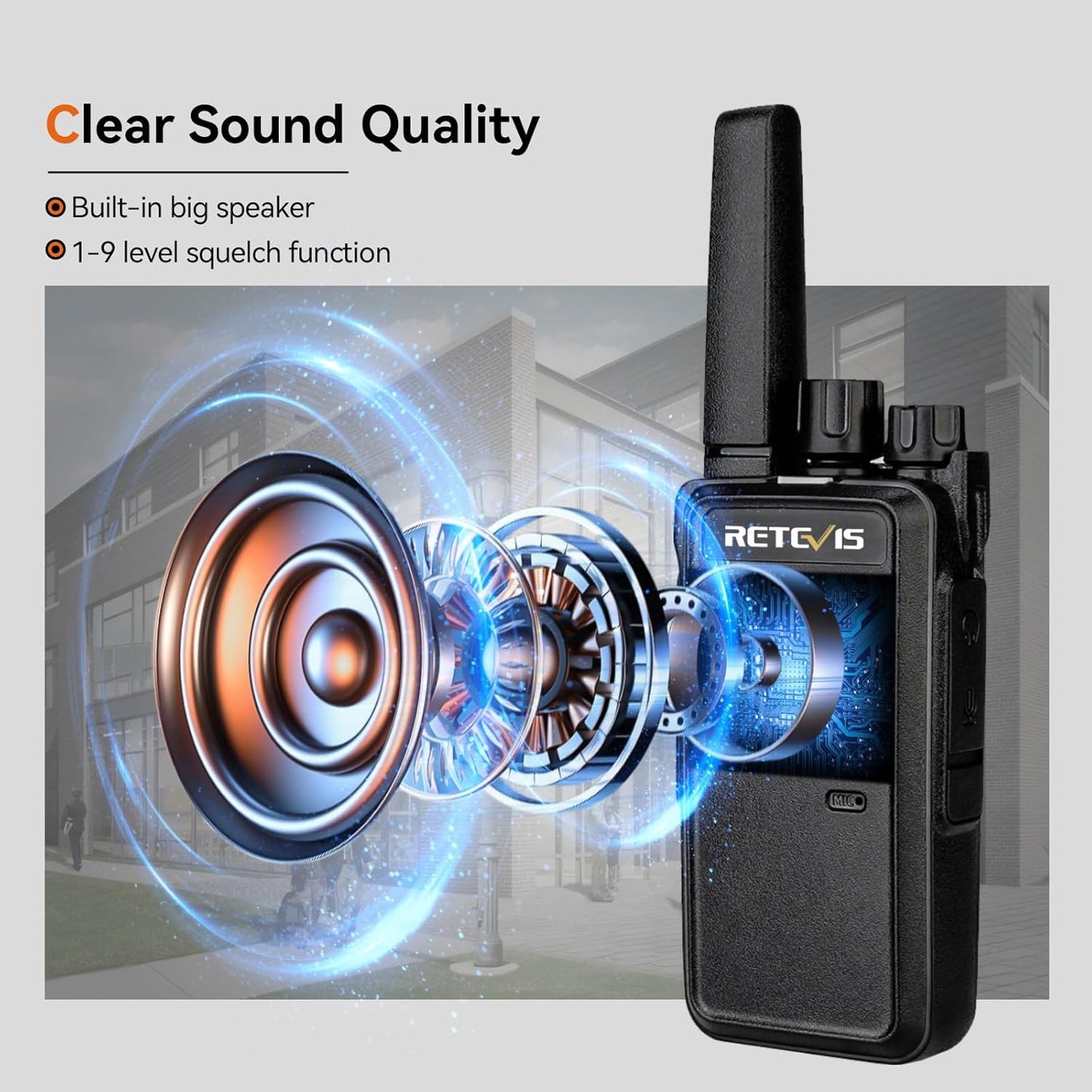 Retevis RT68 Walkie Talkies - Long Range 2-Way Radios with 10 Multi-Way Charger | Compact & Rechargeable 1200mAh